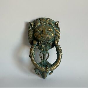 •Victorian Cast Brass Lion & Goat Door Knocker•